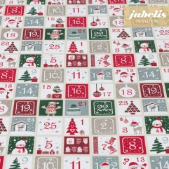 Baumwolle beschichtet strukturiert Christmas Calendar III 220 cm x 140 cm