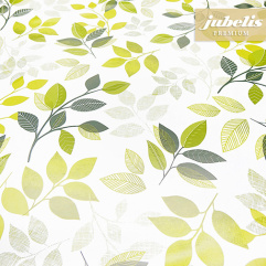 Wachstuch extradick mit Vlies Cervia wei-grn IV 