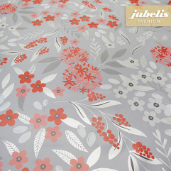 Wachstuch extradick mit Vlies Muggia grau-rot IV 