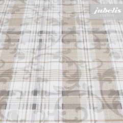 Wachstuch Violetta beige H 240 cm x 140 cm fr Biertische (auf Wunsch geteilt = 2 Decken)