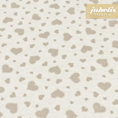 Baumwolle beschichtet strukturiert kleine Herzen beige III