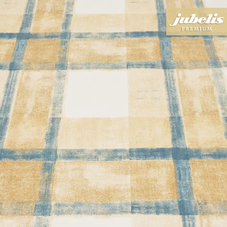 Baumwolle beschichtet abwaschbar Pablo blau-beige H