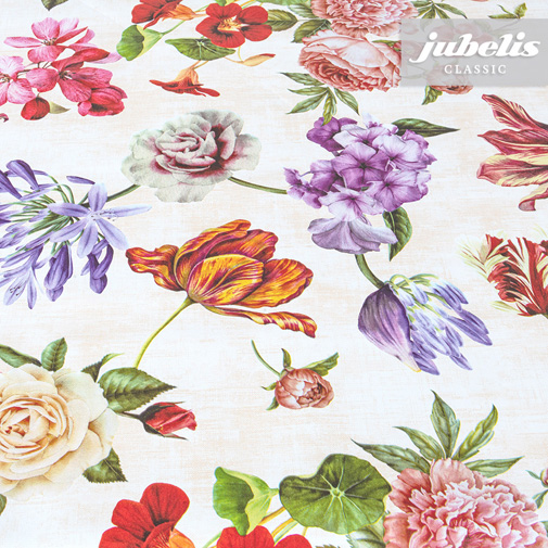 Wachstuch Blumen-Mix I 240 cm x 140 cm fr Biertische (auf Wunsch geteilt = 2 Decken)