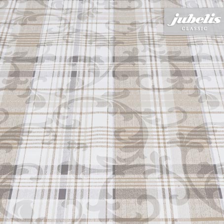 Wachstuch Violetta beige H 240 cm x 140 cm fr Biertische (auf Wunsch geteilt = 2 Decken)