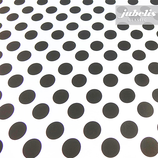 Wachstuch gro�e Punkte schwarz N